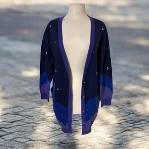 Stardigan: Shooting Star Oversized Cardigan With Pockets Sekai Art Japanese Long